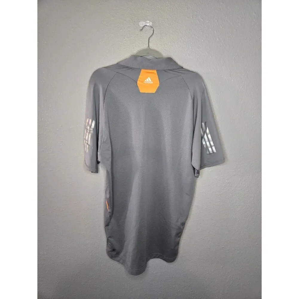 Adidas Men's Gray Climacool TPC Scottsdale Short Sleeve Polo Size large